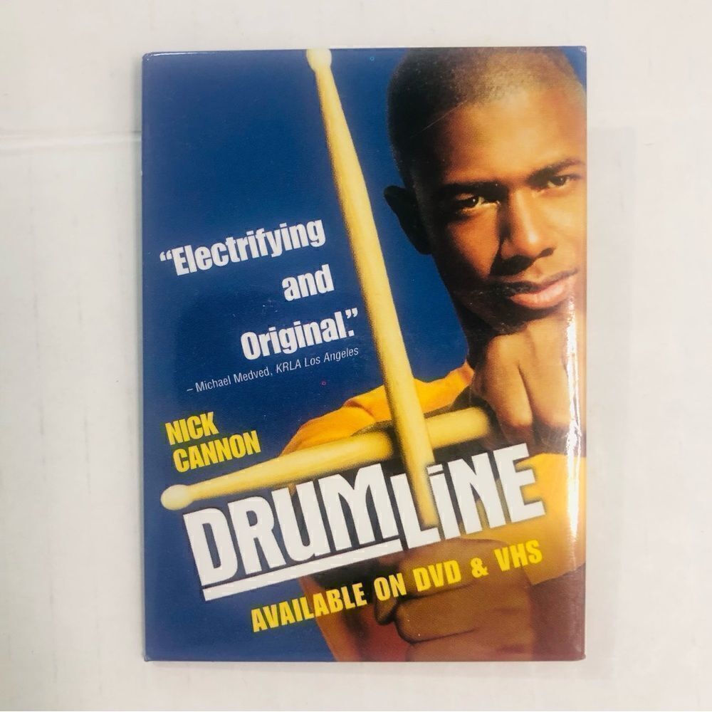 d
rum line pin-back‎ button promo for movie nick cannon DVD VHS release 2003